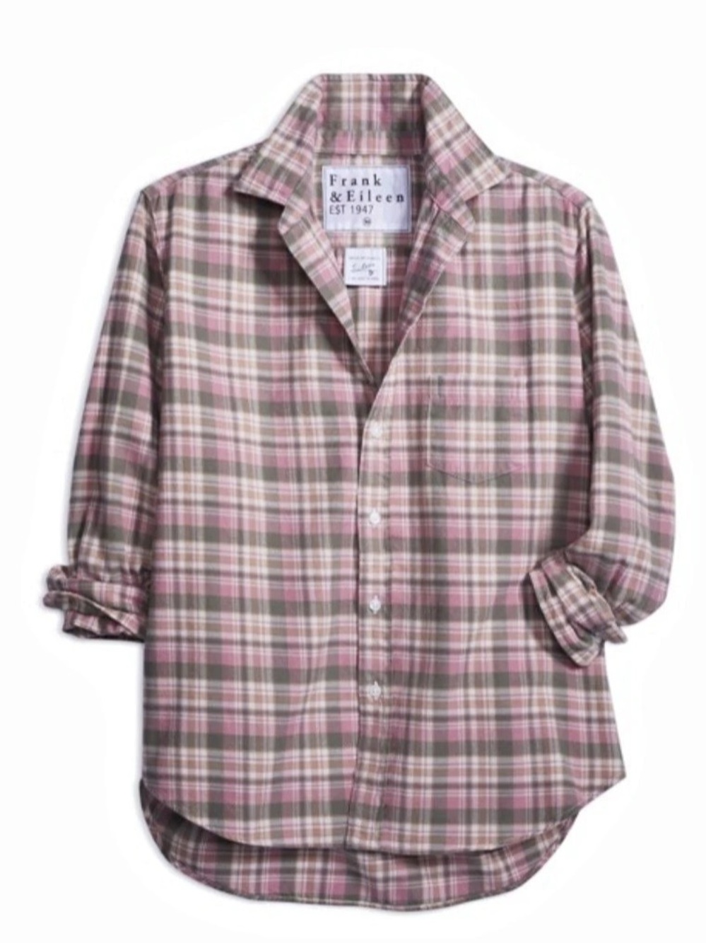 Frank & Eileen Plaid Relaxed Fit Button-Up Shirt Button Down Pink & Gray